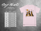Gildan 5000 Heavy Cotton T-Shirt size chart with measurements in inches.