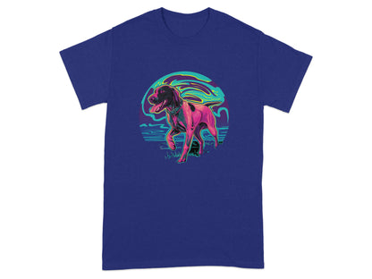Colorful Neon Dog Print Tee shirt product type