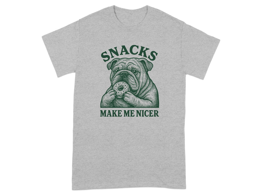 Snacks Make Me Nicer Dog Print Tee