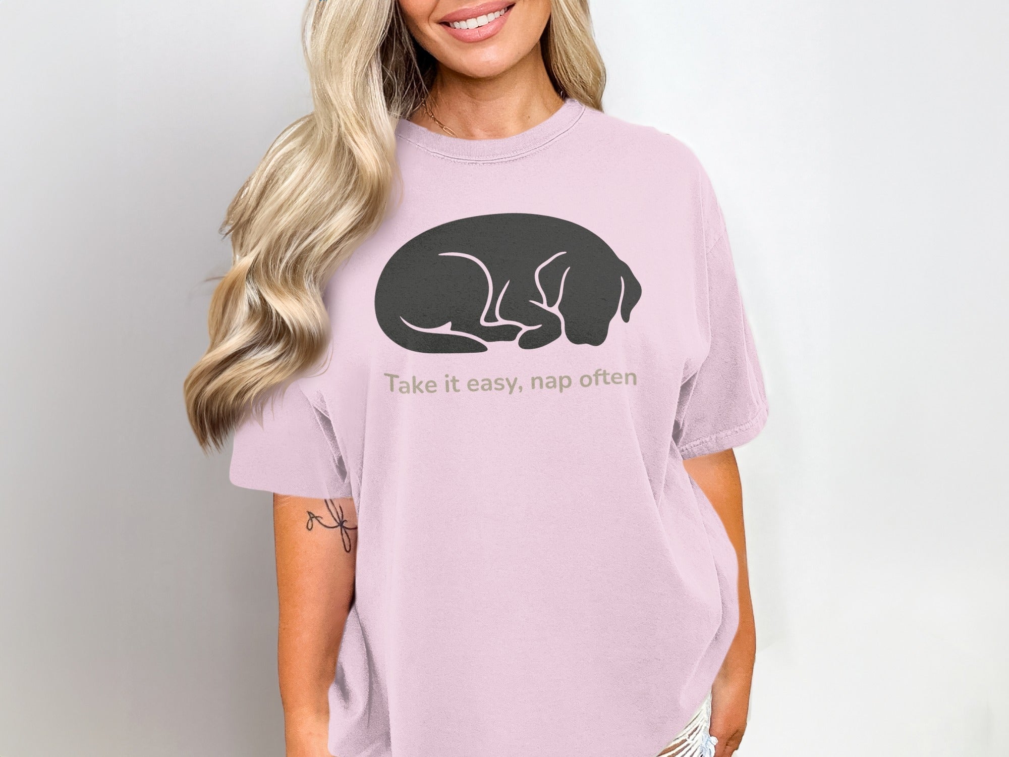 Take It Easy Nap Often Dog Graphic T-shirt