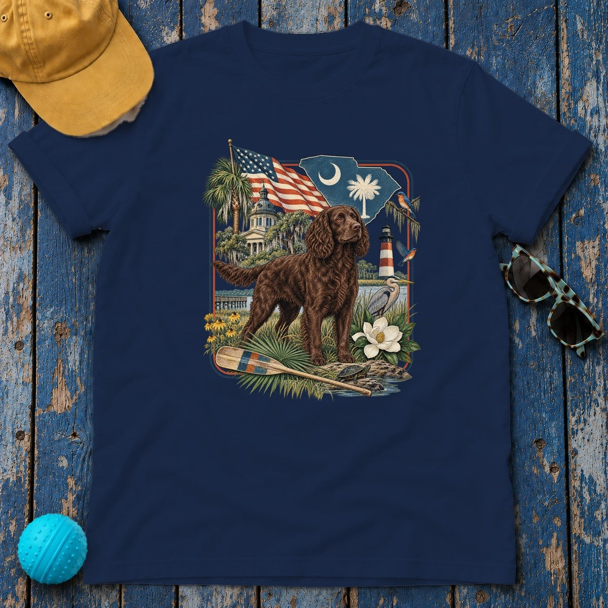 Boykin Spaniel South Carolina Heritage T-Shirt in Navy