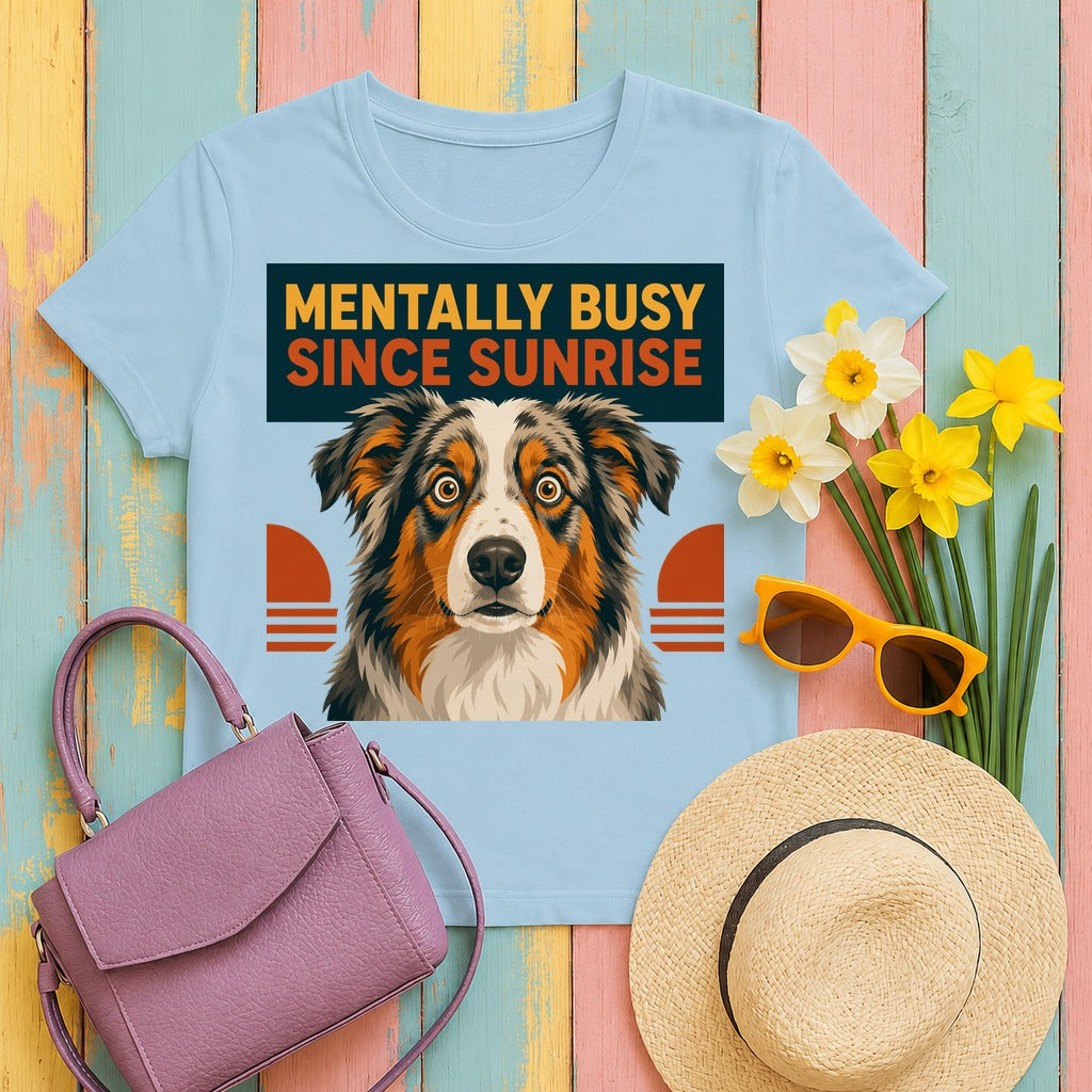 The Mentally Busy Aussie T-Shirt in Light Blue