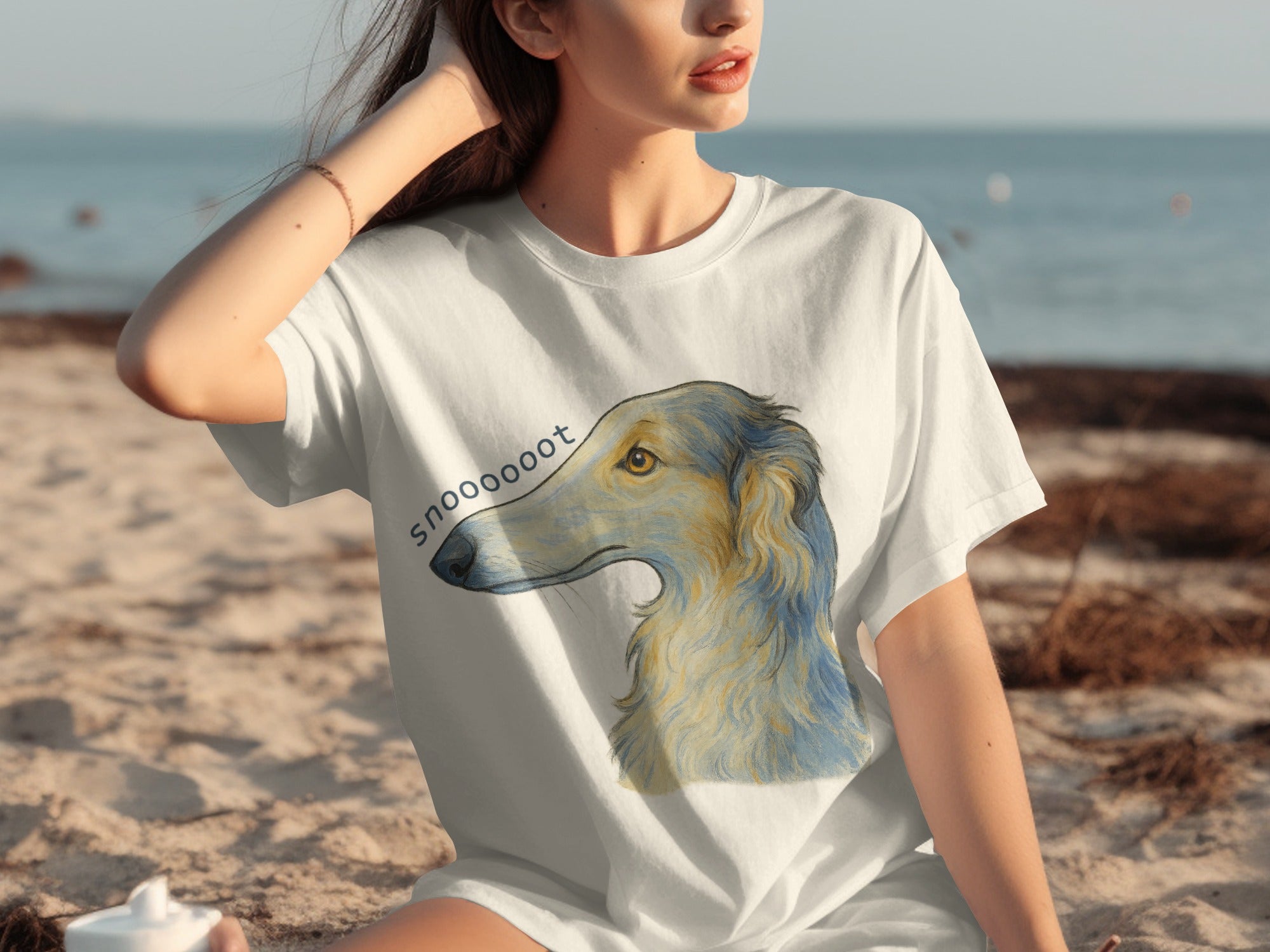 Artistic Greyhound Dog Tee for Casual Wear Product Type