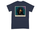 Graphic tee with a portrait of a black and tan dog and text "ENDLESS HUNGER."