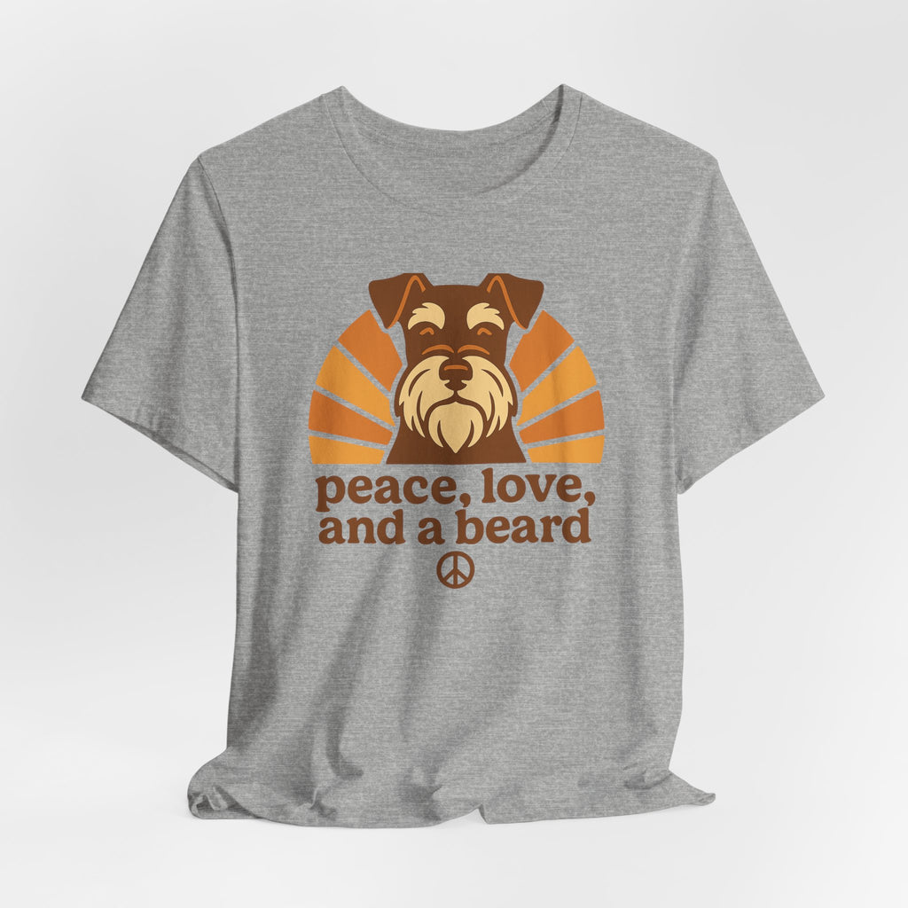 Peace Love and a Beard Schnauzer T-Shirt
