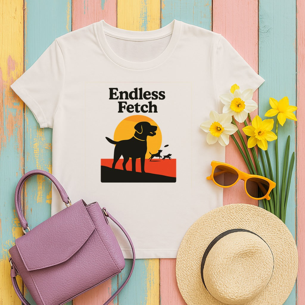 Endless Fetch Dogs at Play Labrador T-Shirt in Ice Grey