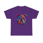 Colorful Geometric Bulldog Design Illustration Art T-Shirt