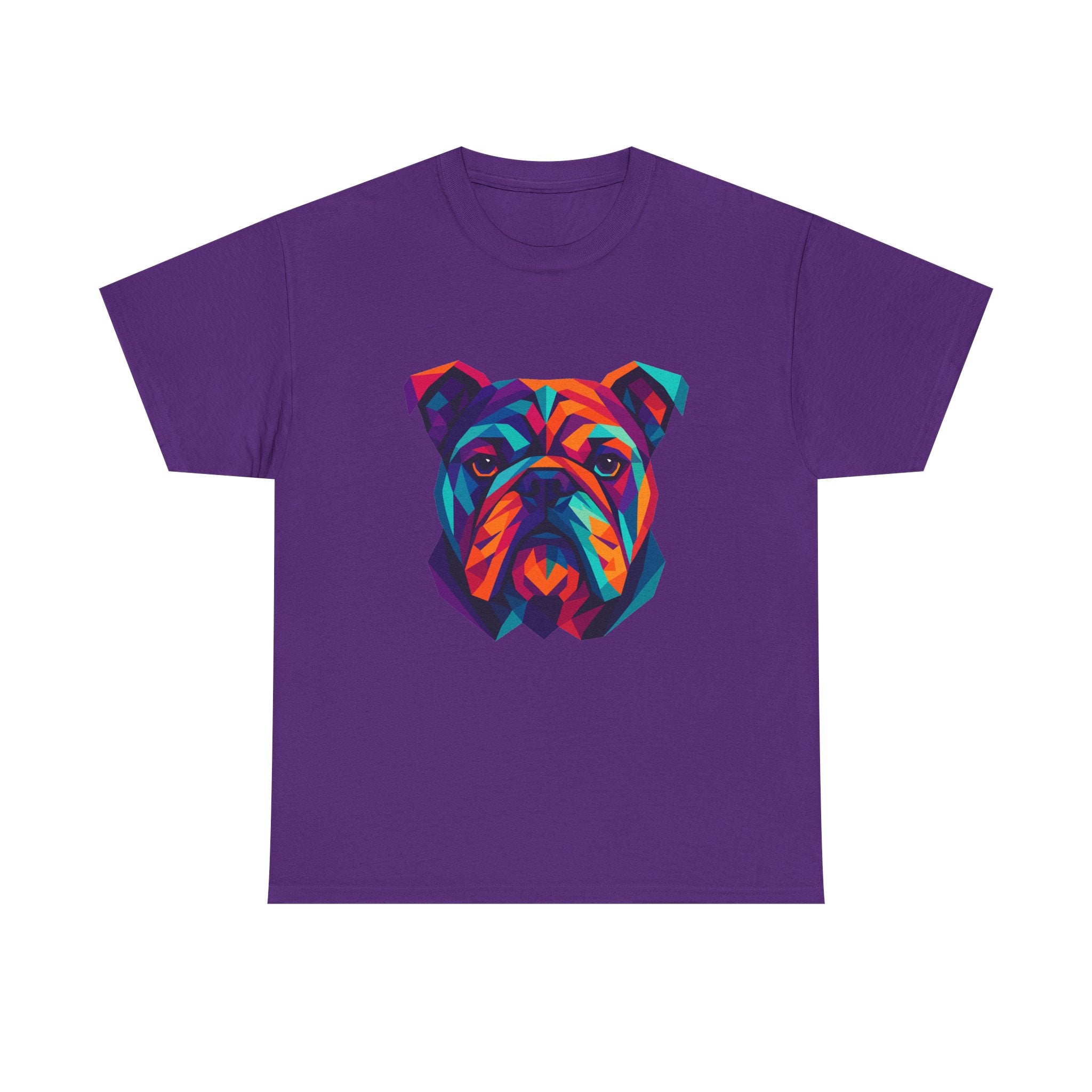 Colorful Geometric Bulldog Design Illustration Art T-Shirt