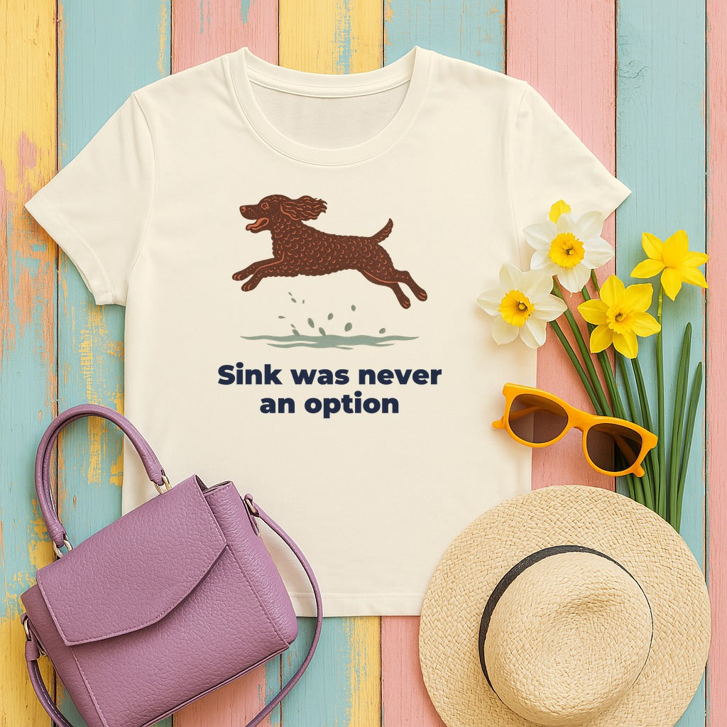 American Water Spaniel Sink Was Never An Option Tee in Natural