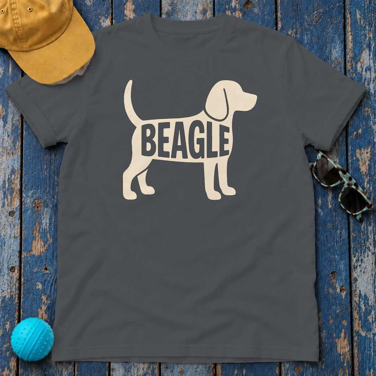 Minimalist Beagle Silhouette T-Shirt in Charcoal