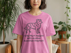 Pink t-shirt with outline of Australian Shepherd and text "I'd Be Much Happier With Another Australian Shepherd".