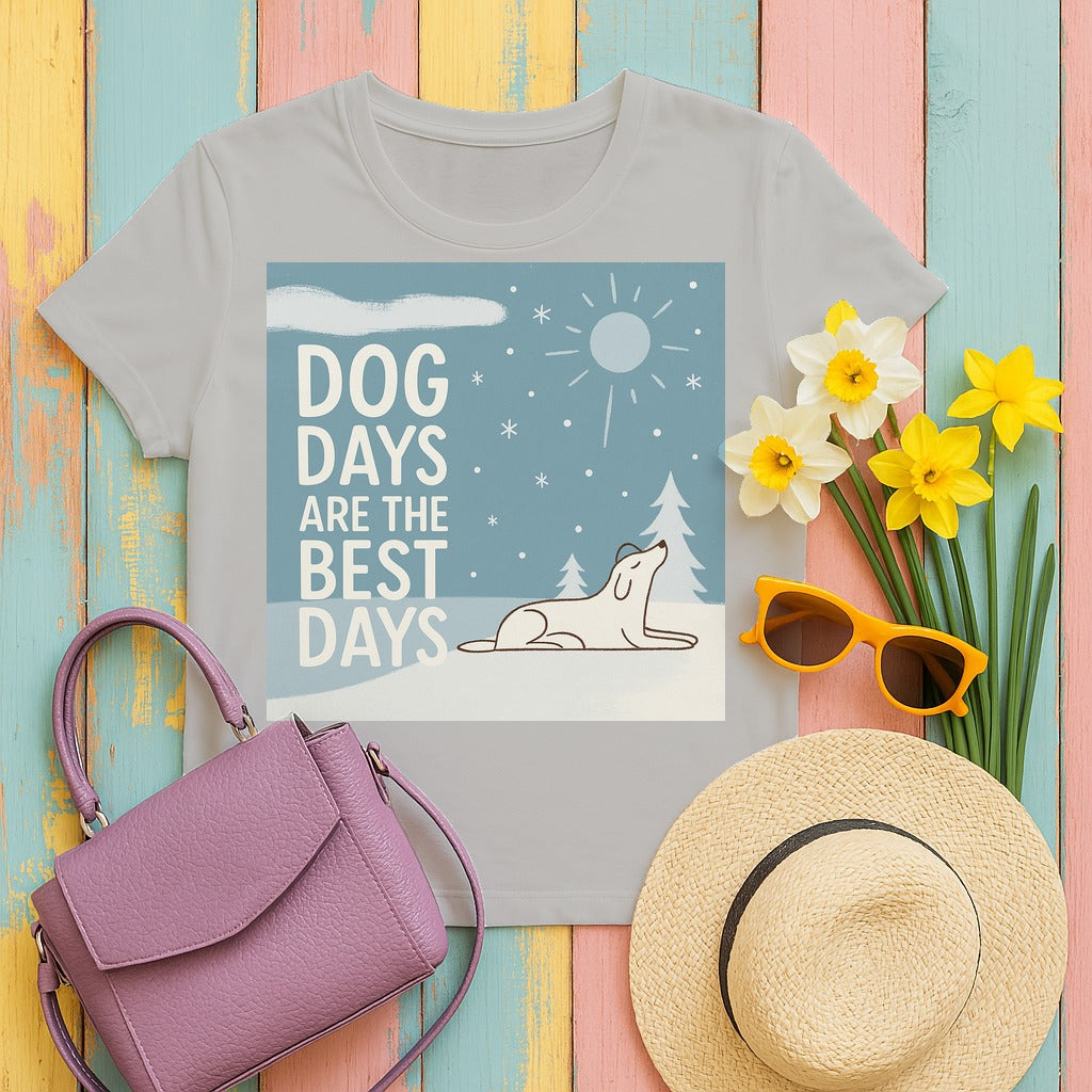 Dog Days Are The Best Days Winter T-Shirt in Ash