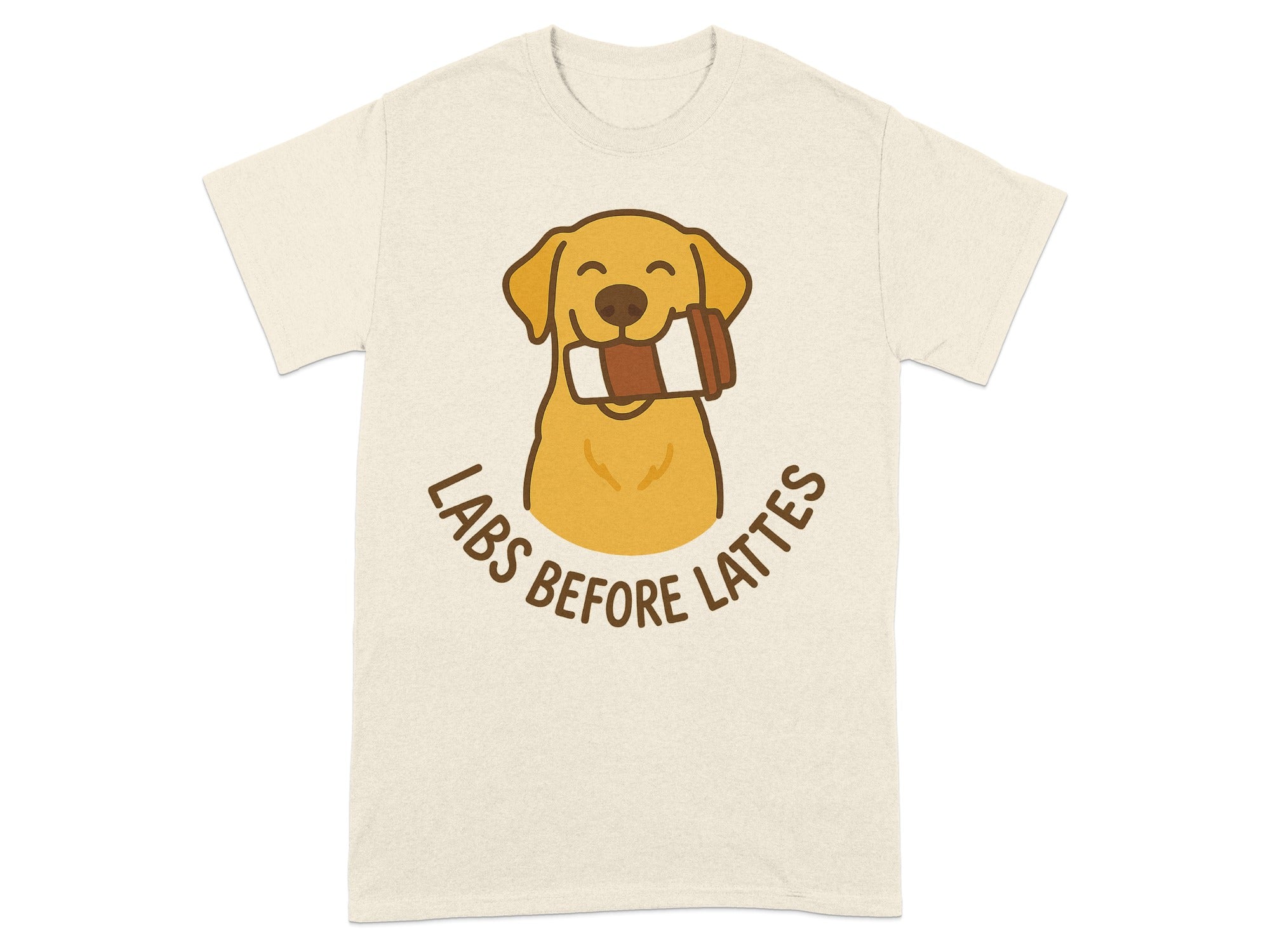 Labs Before Lattes Dog with Coffee T-Shirt