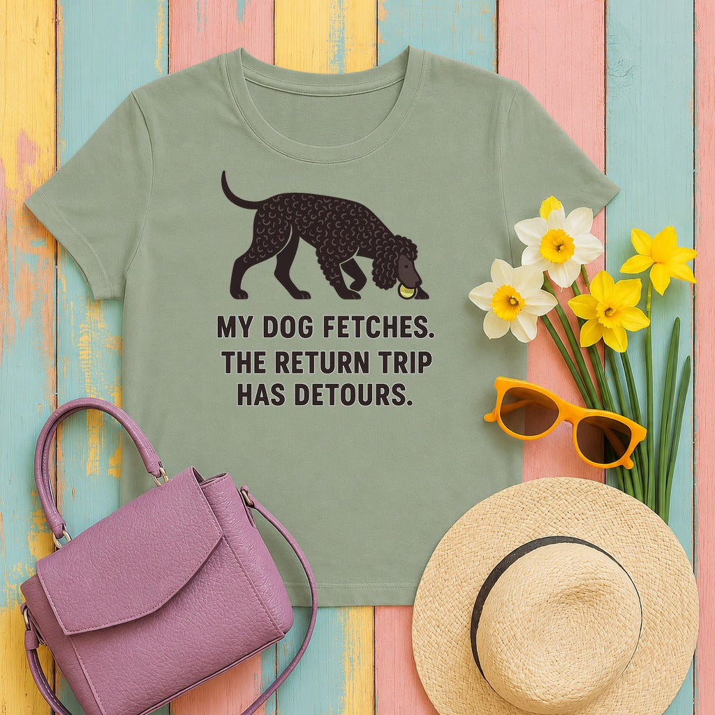 Irish Water Spaniel Return Trip Has Detours Tee in Sage