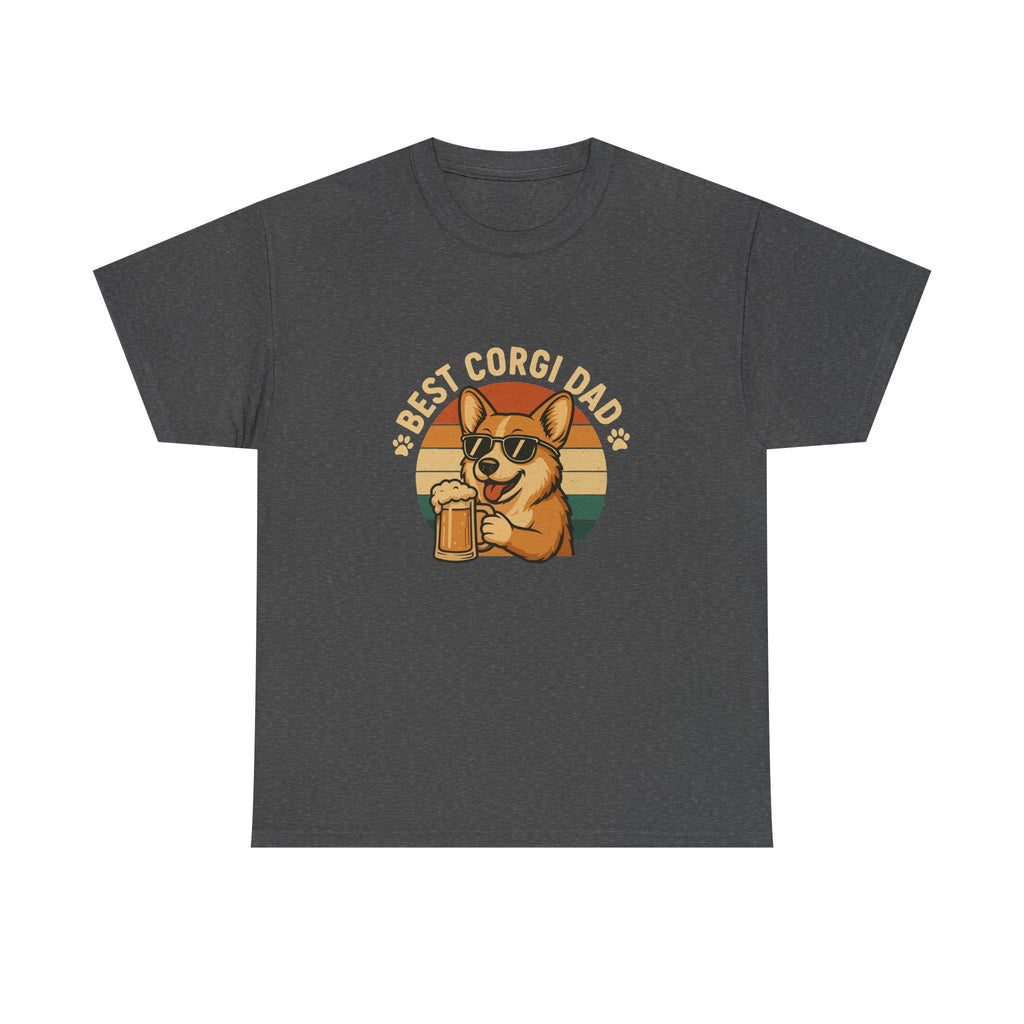 Best Corgi Dad Beer Lover Dog Retro Style Art T-Shirt