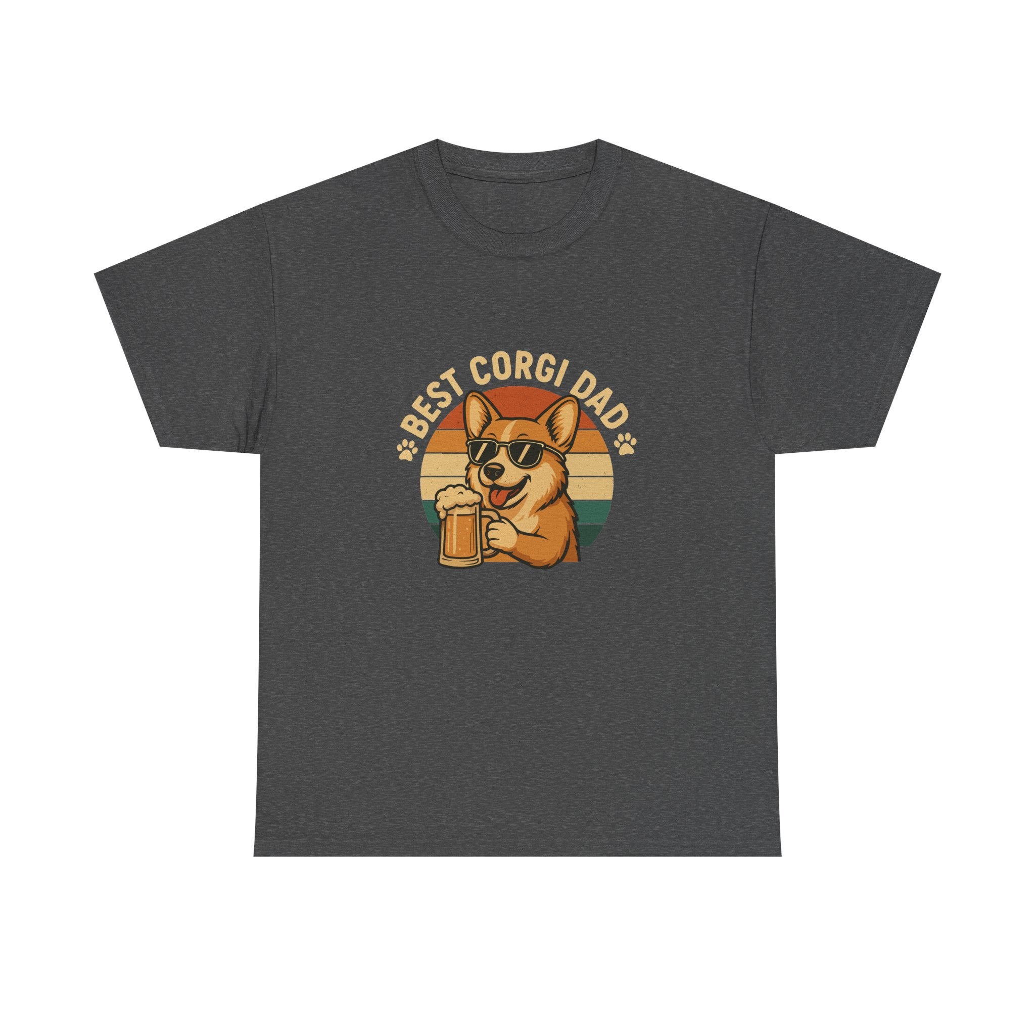 Best Corgi Dad Beer Lover Dog Retro Style Art T-Shirt
