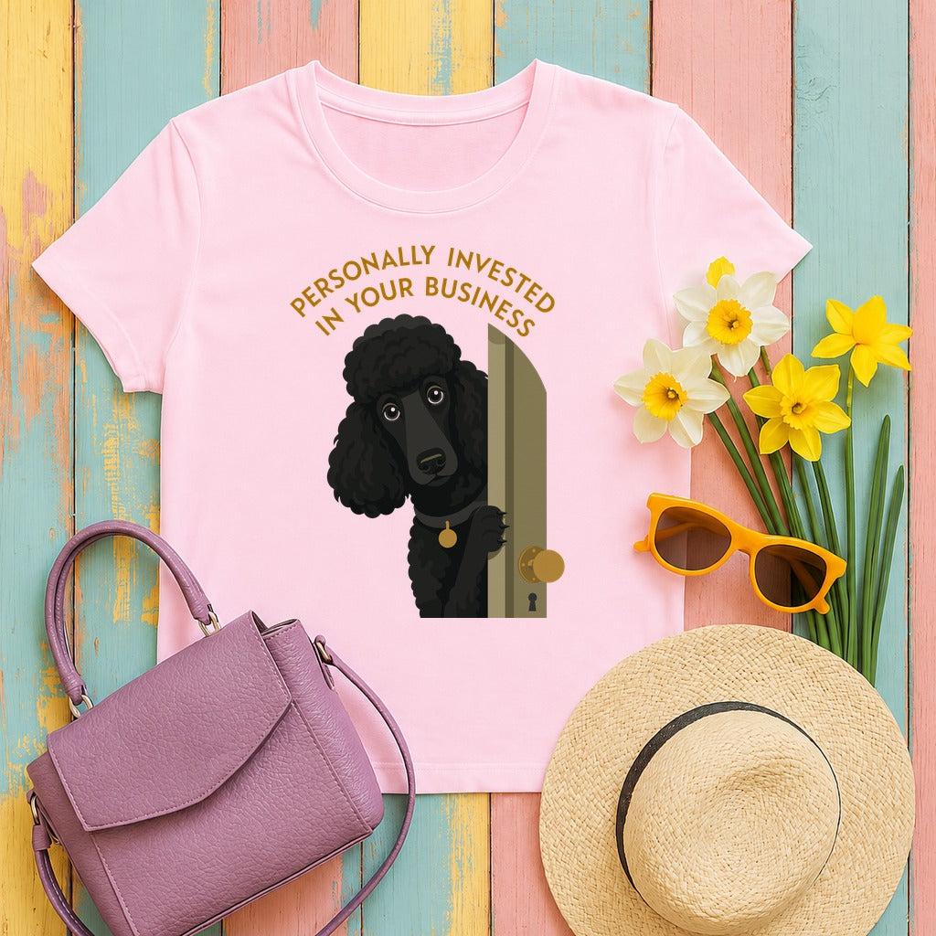 Personally Invested Poodle T-Shirt in Light Pink