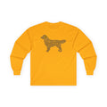 Golden Retriever Typographic Art Long Sleeve Tee in Gold