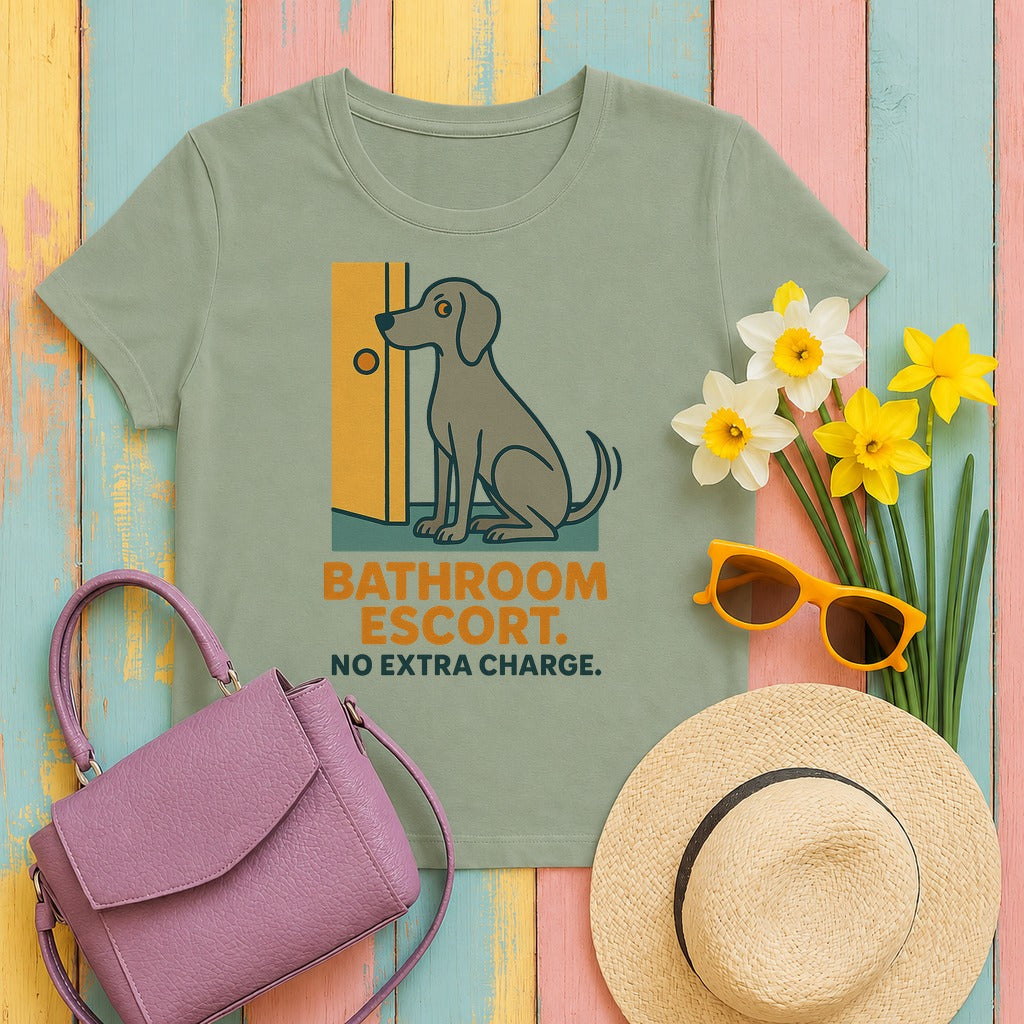 Weimaraner Bathroom Escort Tee in Sage