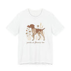 German Shorthaired Pointer Points at Flowers Tee