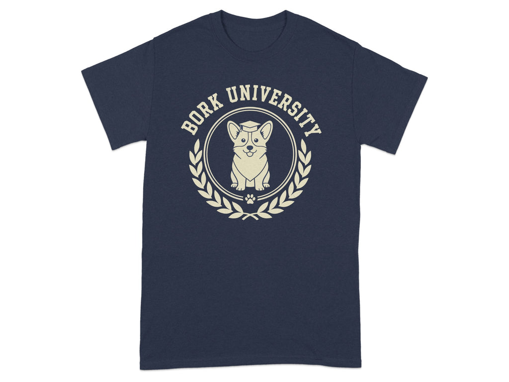 Bork University Dog Graphic Tee Perfect for Corgi Lovers