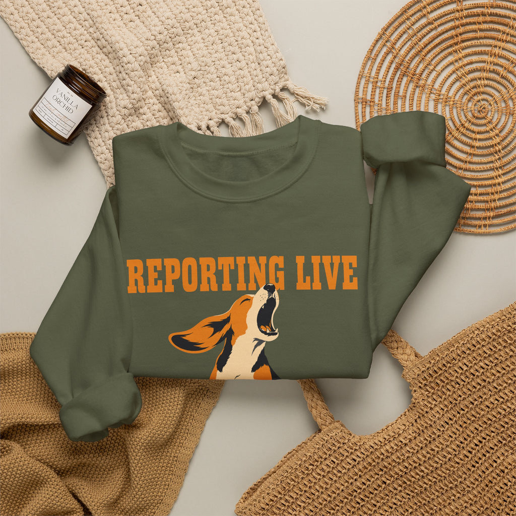 Reporting Live Howling Beagle Sweatshirt