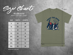 Gildan 5000 t-shirt size chart with width and length measurements in inches.