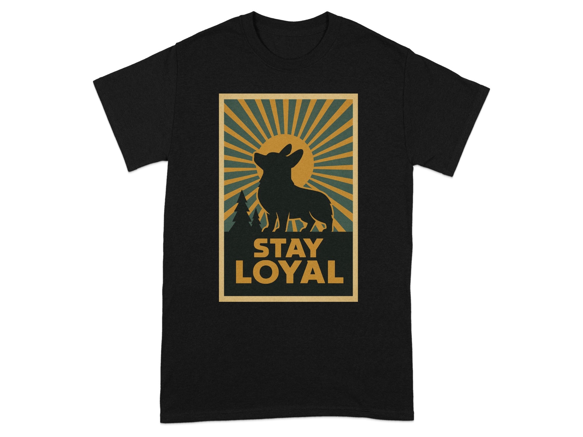 Corgi Silhouette Stay Loyal T-Shirt