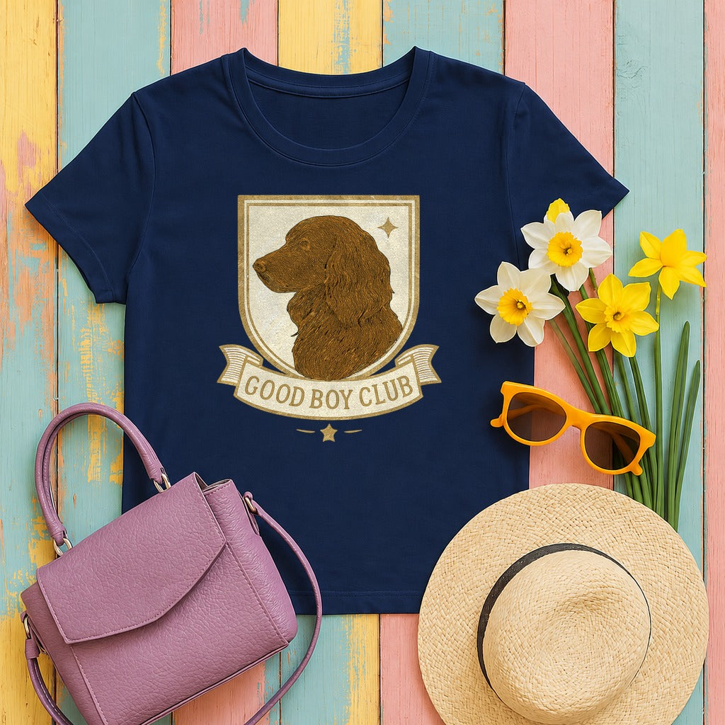 Boykin Spaniel Good Boy Club T-shirt in Navy