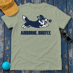 Airborne Briefly Corgi T-Shirt — Sage