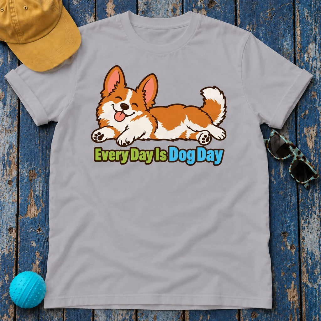 Every Day Is Dog Day Corgi T-Shirt — Athletic Heather