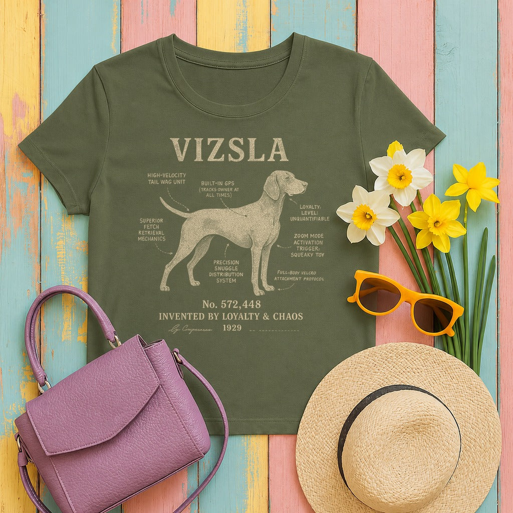 Vizsla Patent Blueprint Premium T-shirt in Military Green