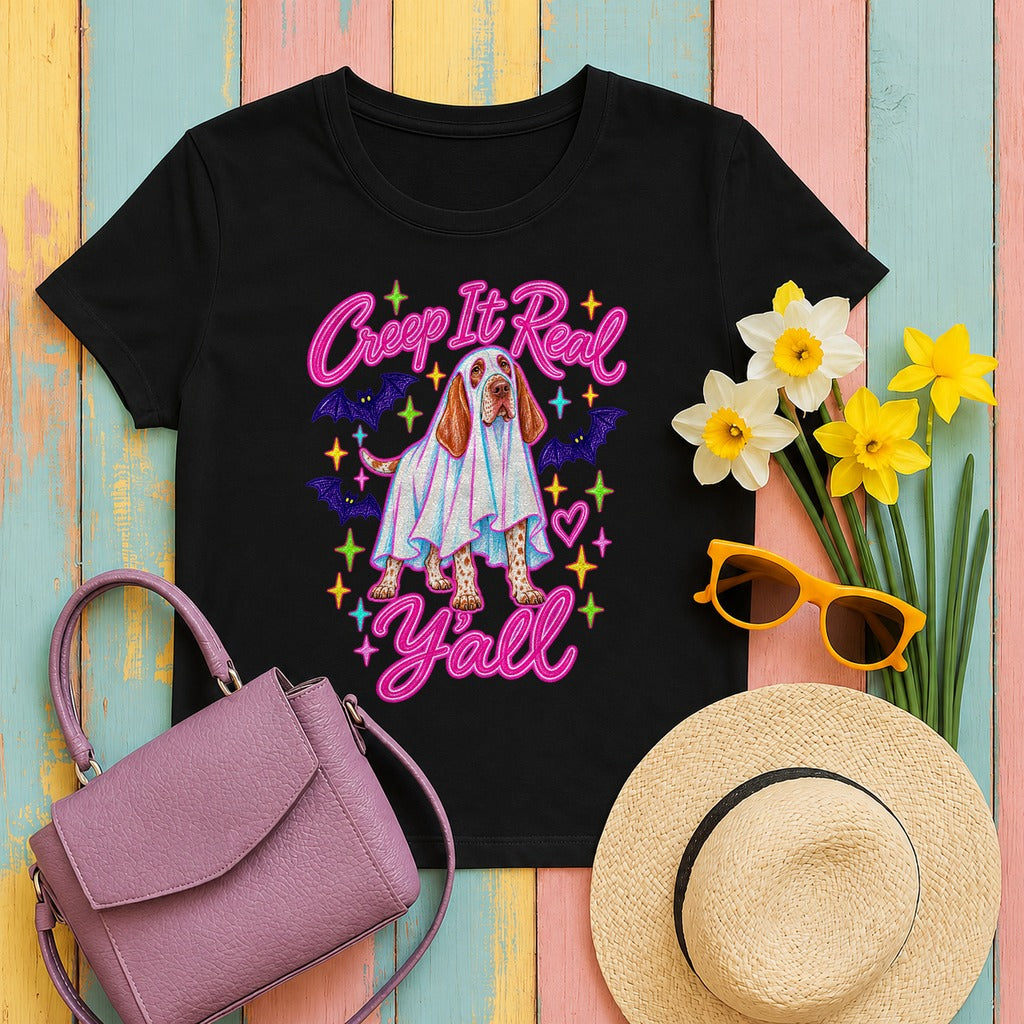 Bracco Italiano Creep It Real Y'all t-shirt in Black
