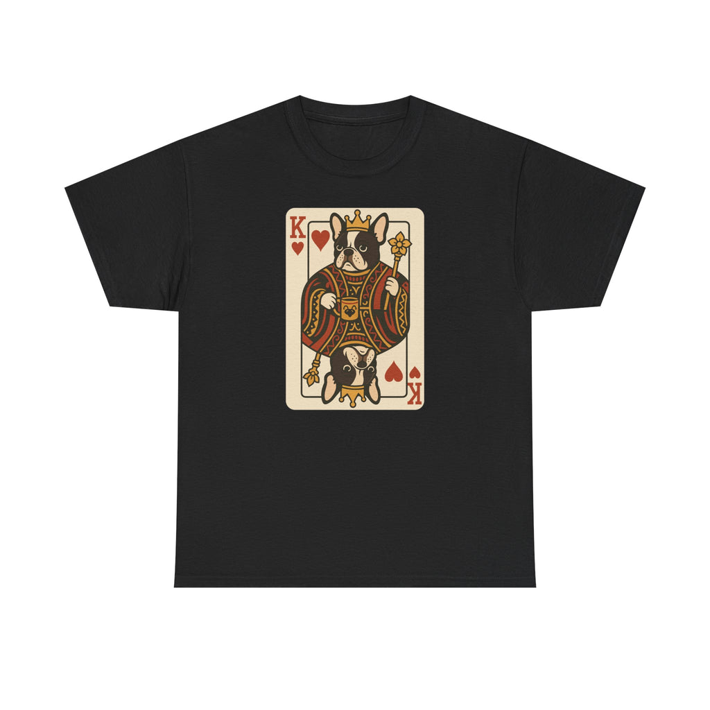 King Of Hearts French Bulldog Playing Card Funny Unique Design T-Shirt