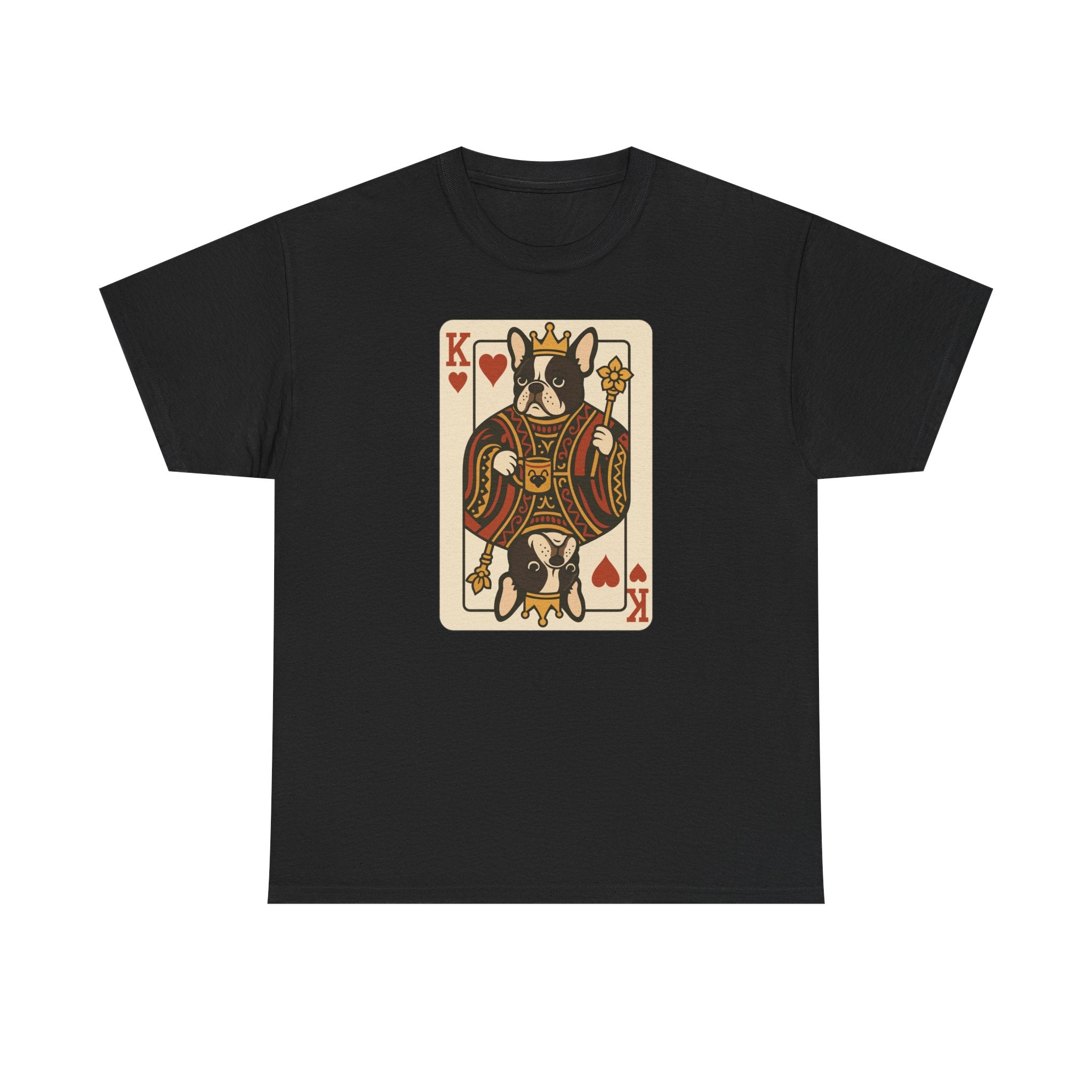 King Of Hearts French Bulldog Playing Card Funny Unique Design T-Shirt