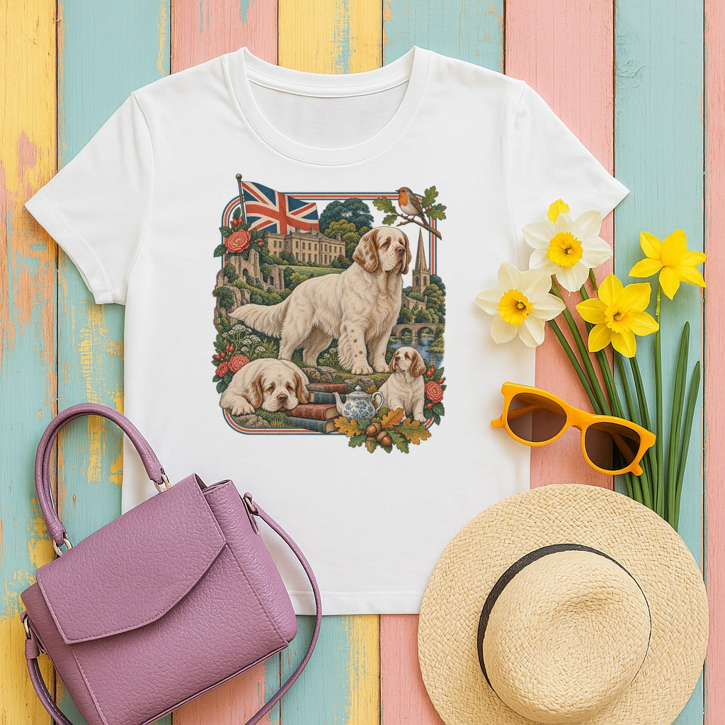 Clumber Spaniel England Heritage tee, White
