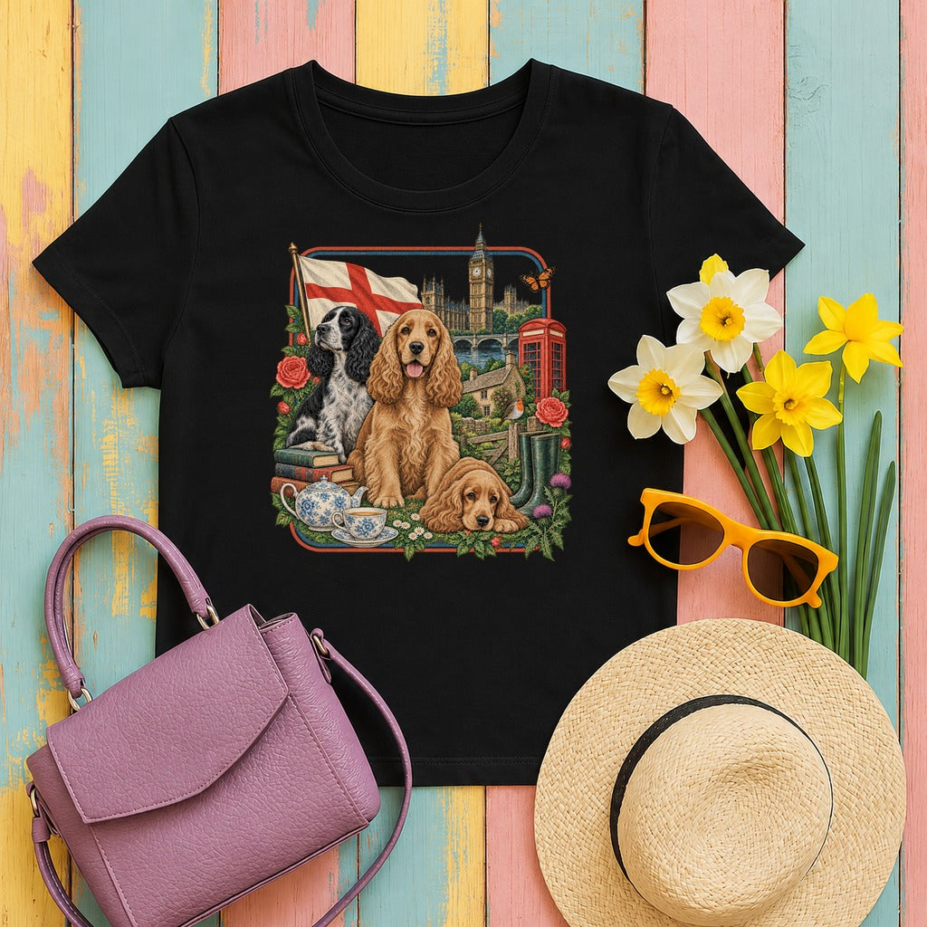 Cocker Spaniel England Heritage tee, Black