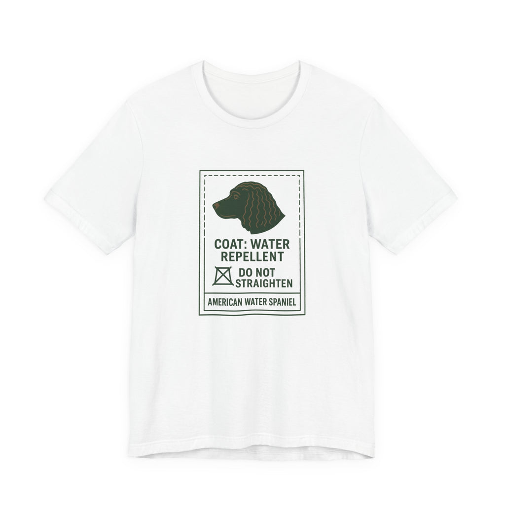 American Water Spaniel Coat Marcel Care Label Tee
