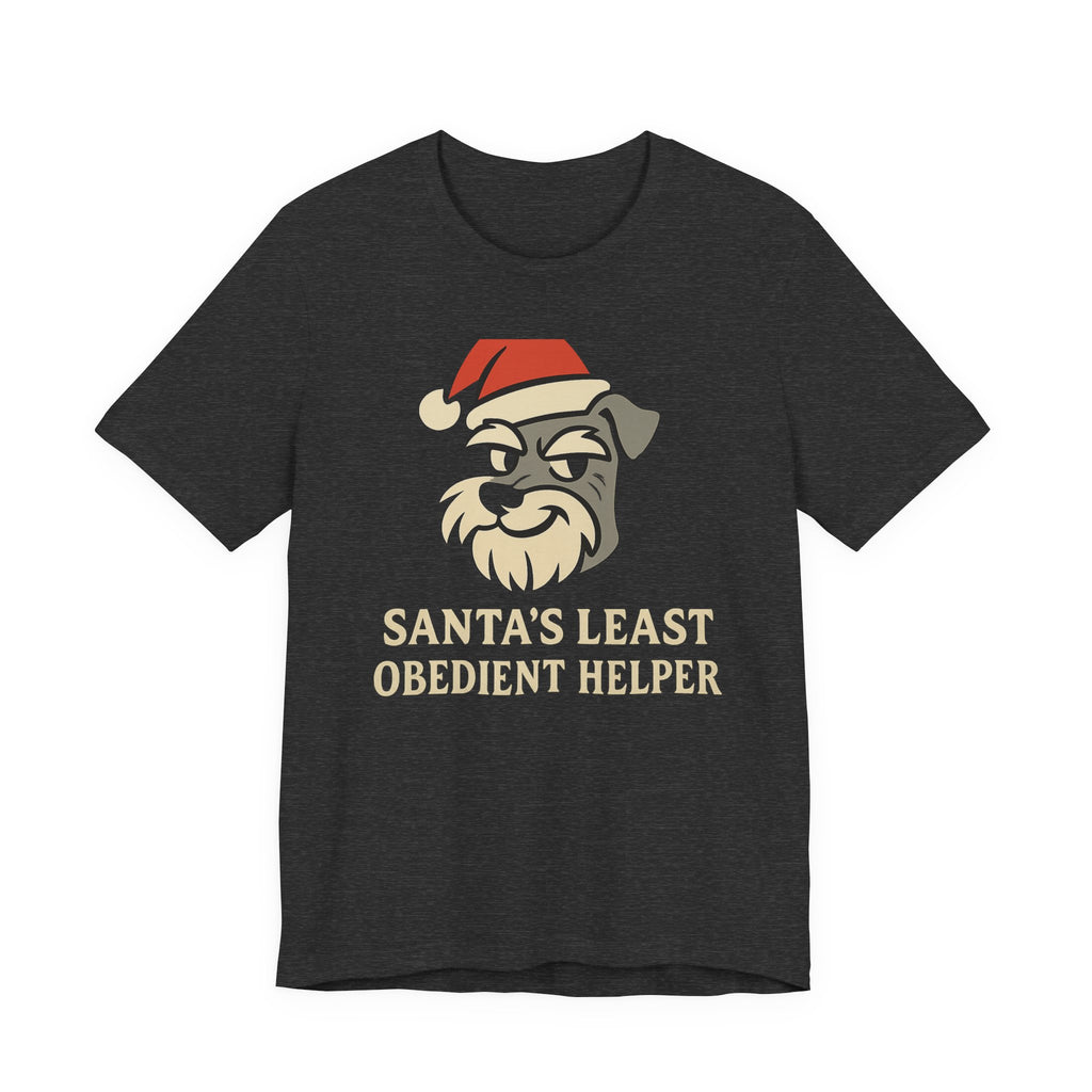 Santa's Least Obedient Helper Schnauzer Christmas T-Shirt