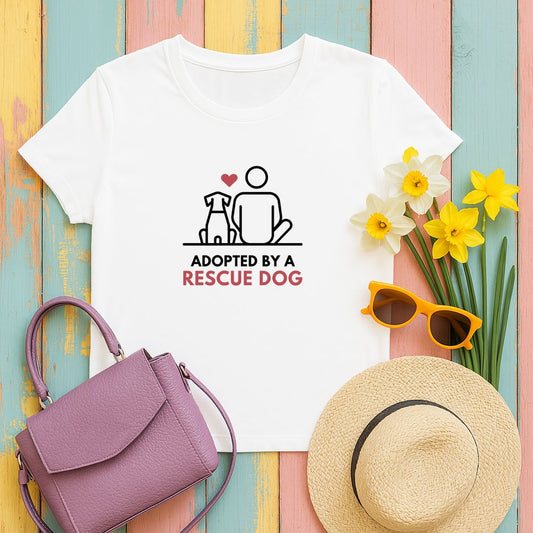 Adopted By A Rescue Dog Graphic T Shirt product