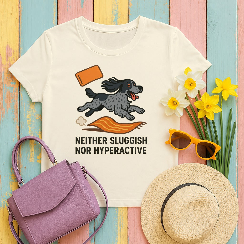 English Cocker Neither Sluggish Nor Hyperactive Tee in Natural
