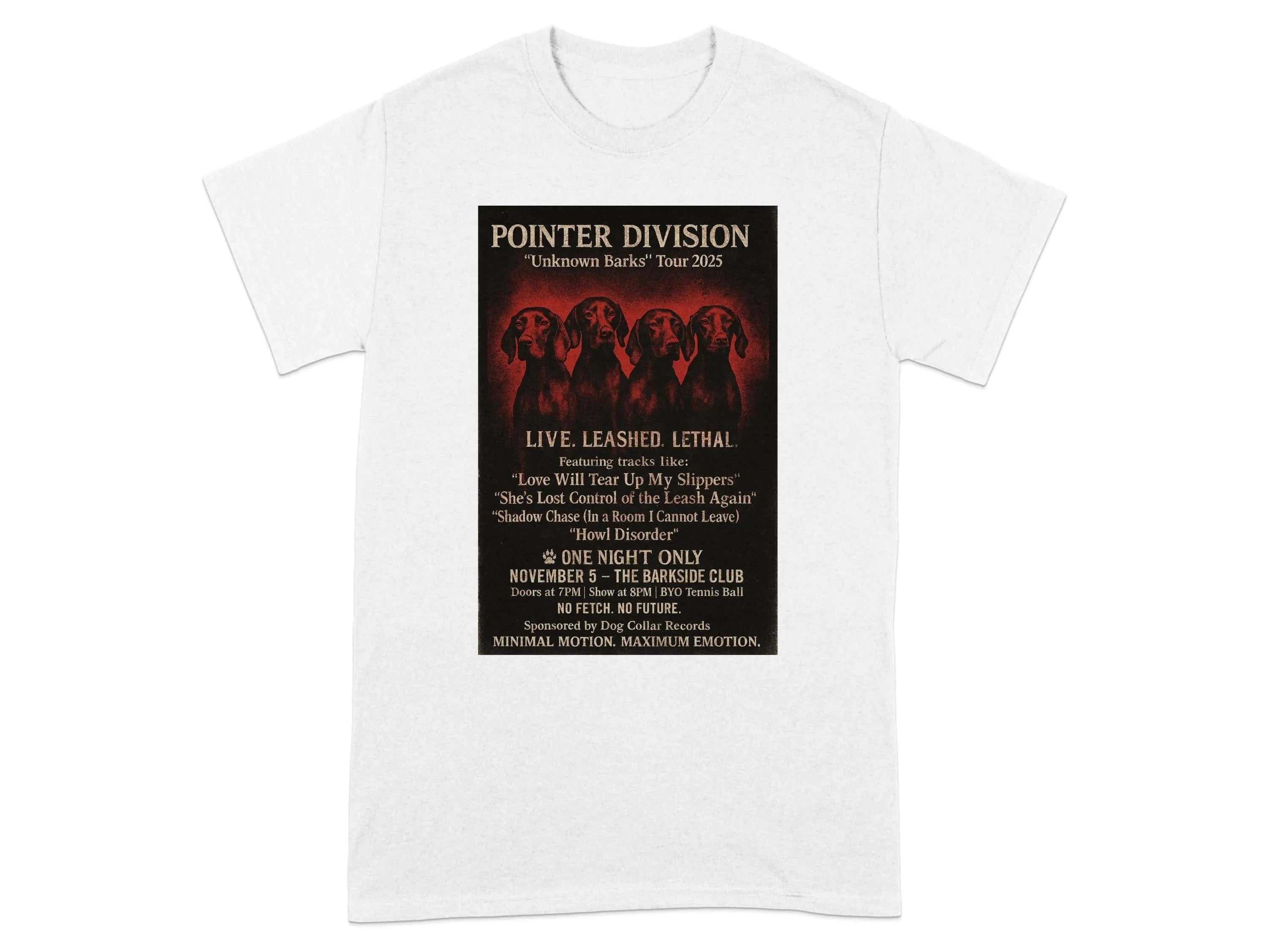 Pointer Division Unknown Barks Tour 2025 Concert T-Shirt White T-shirt