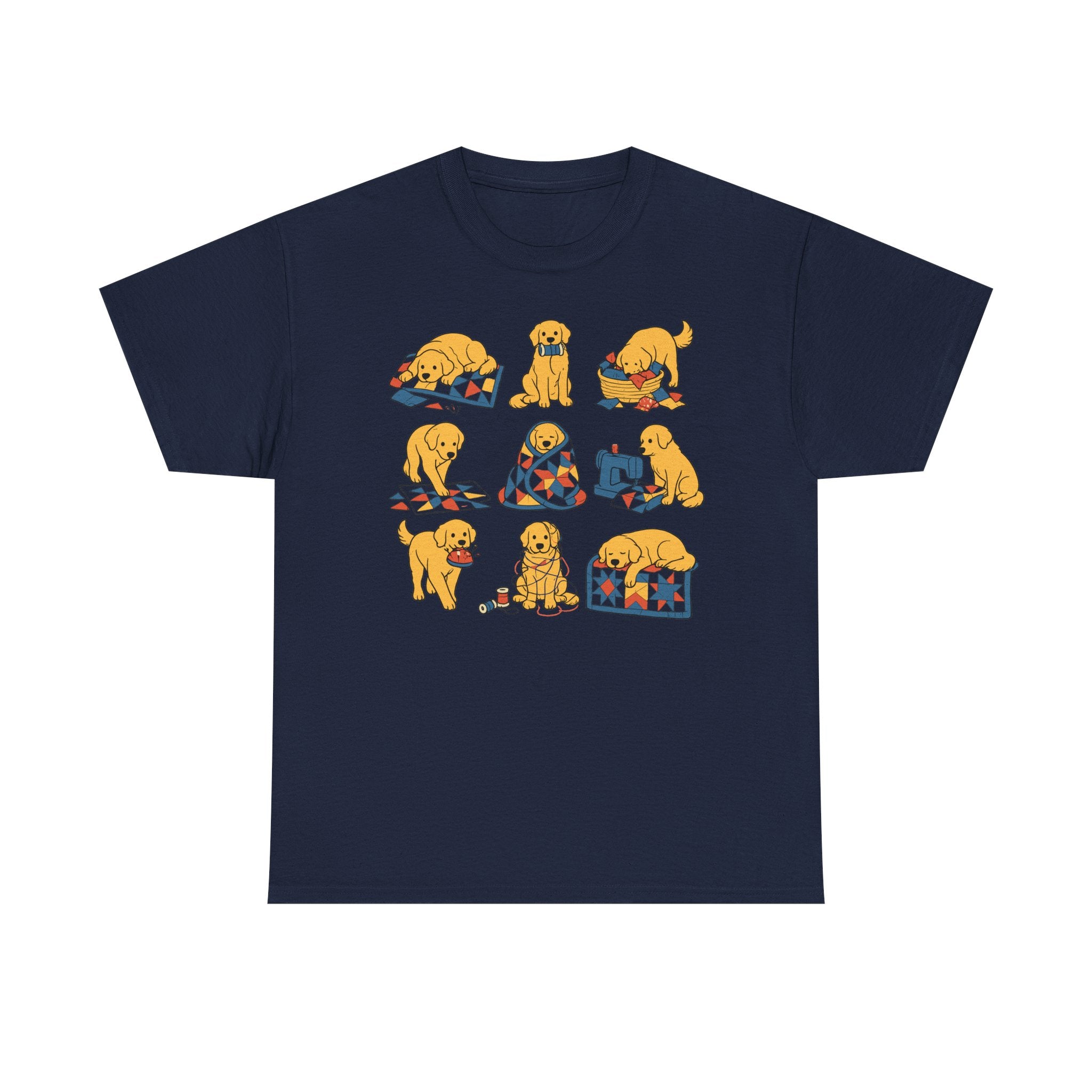 Cozy Golden Retriever Quilting Adventures T-Shirt