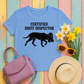 Certified Sniff Inspector Bloodhound T-Shirt in Carolina Blue