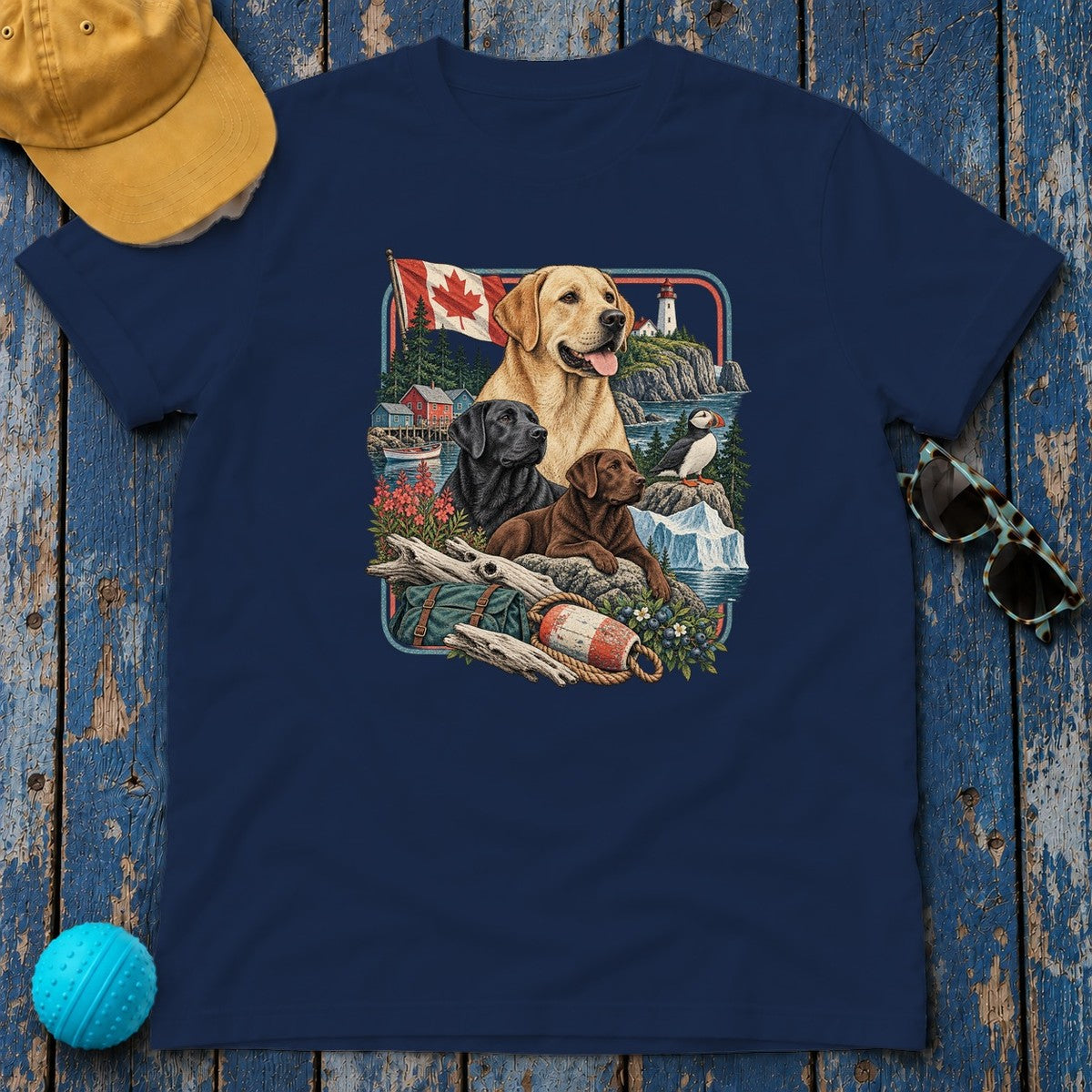 Labrador Retriever Canada Heritage T-Shirt in Navy