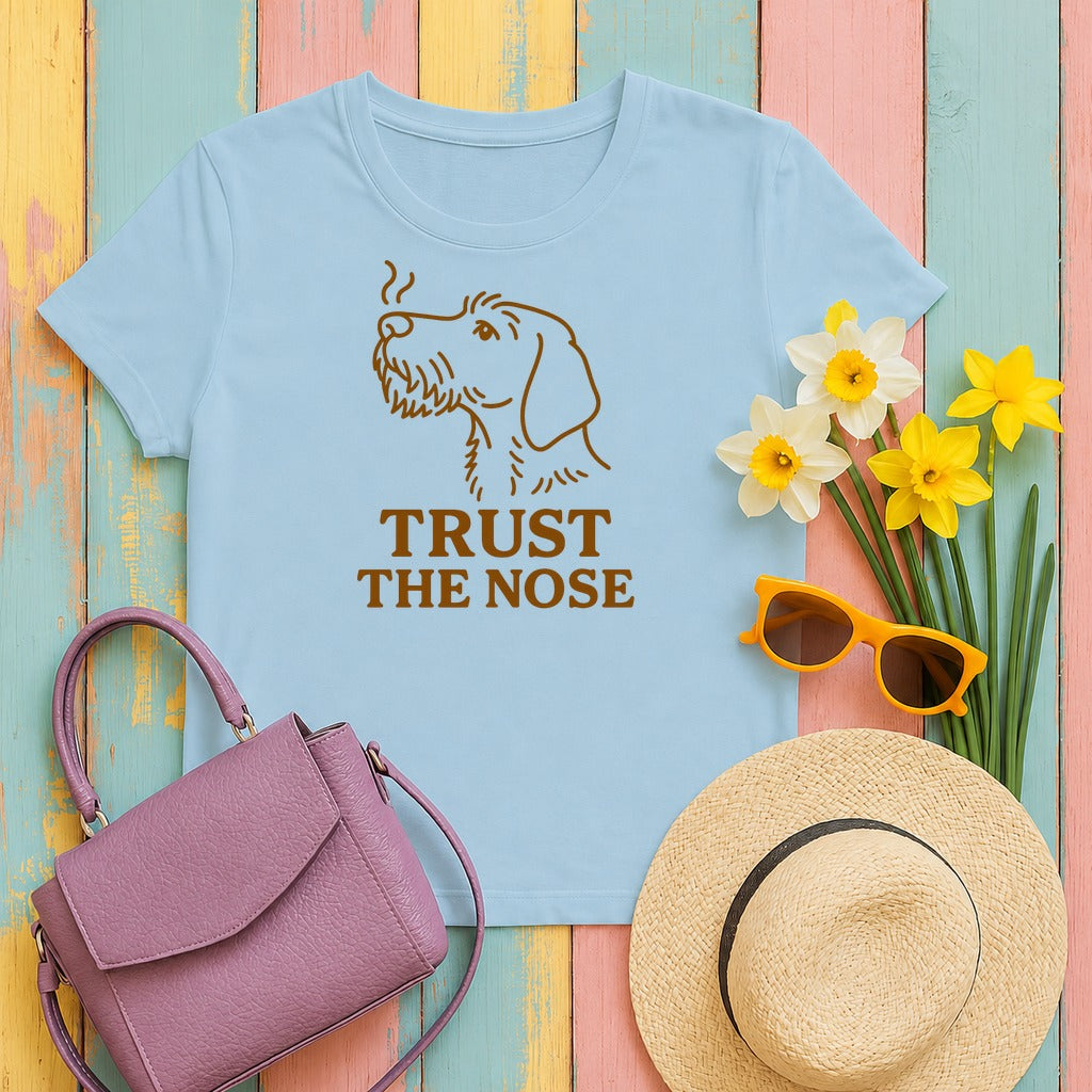 Wirehaired Vizsla Trust the Nose Tee in Light Blue