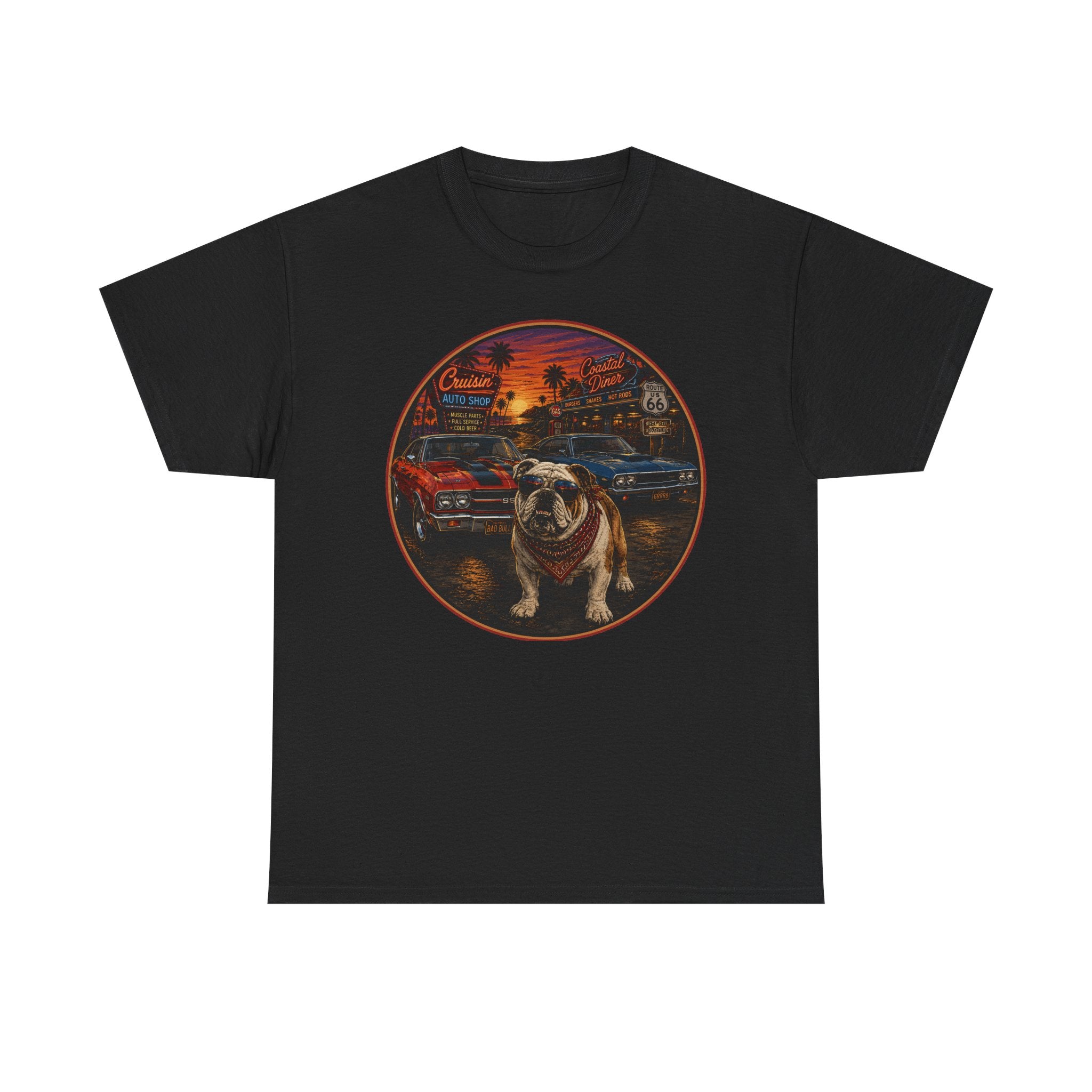 Cruisin' Coastal Bulldog Graphic T-Shirt