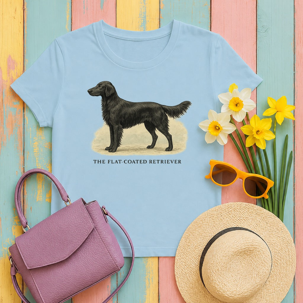 The Flat-Coated Retriever Field Guide Tee in Light Blue