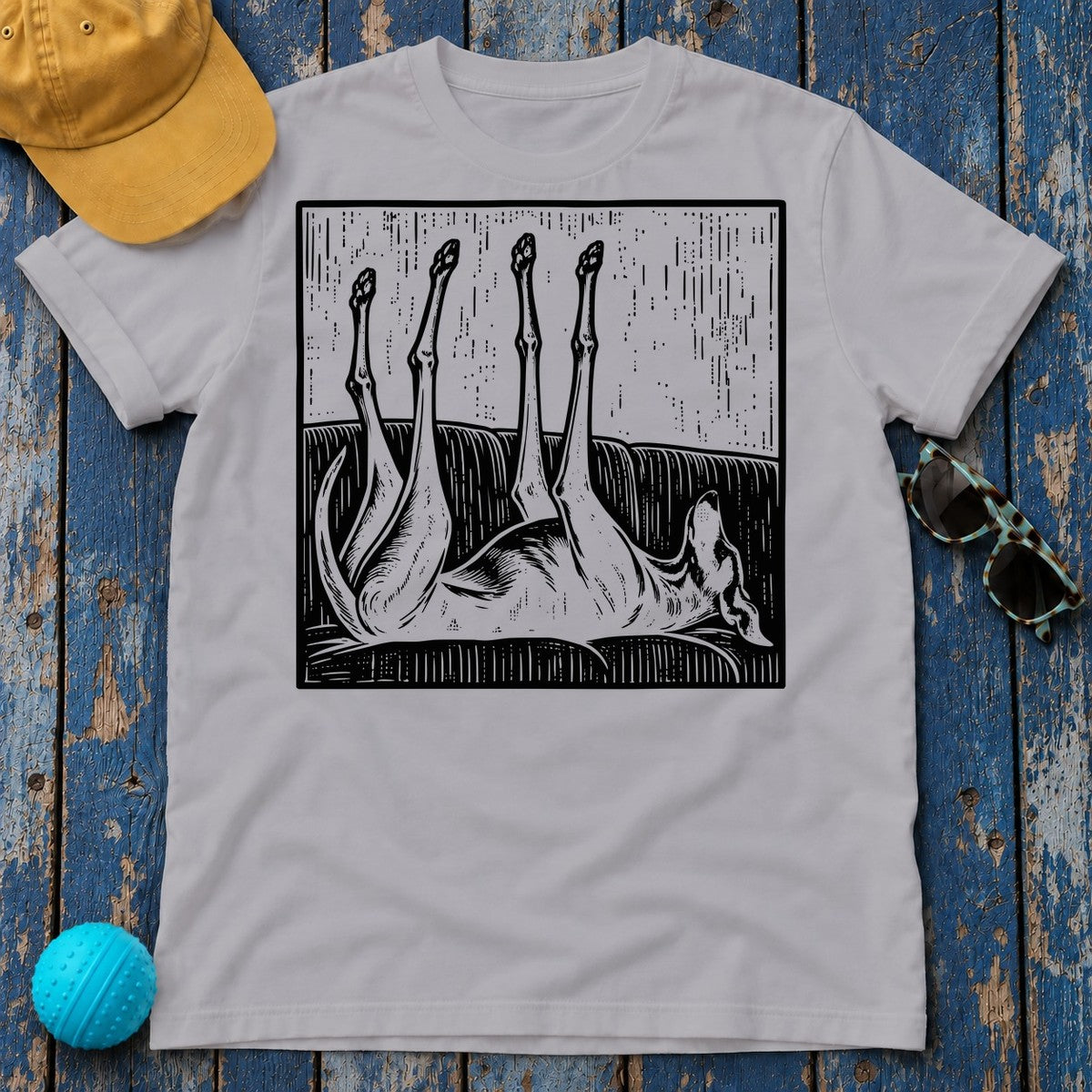 Greyhound Sofa Stretch T-Shirt in Athletic Heather