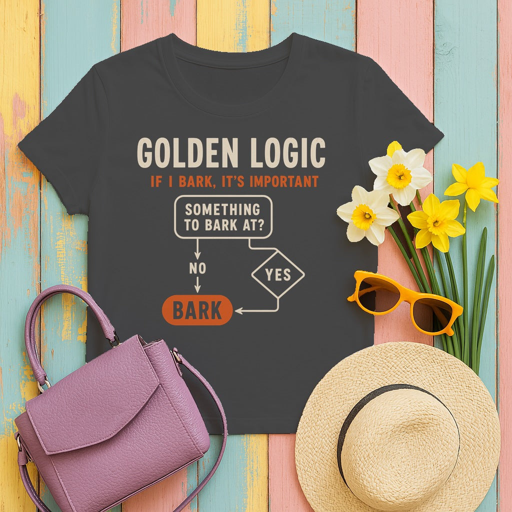 Golden Logic: The Bark Protocol T-shirt in Dark Heather